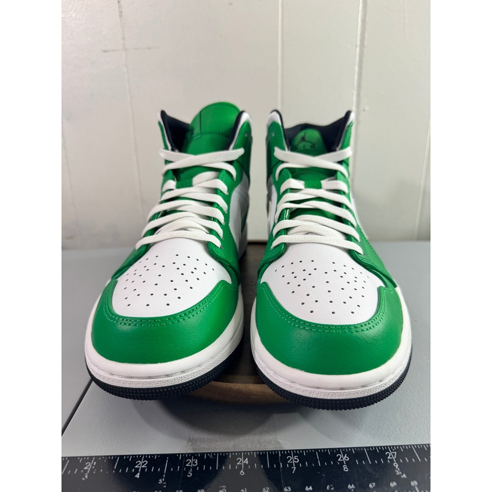 Jordan Air Jordan 1 Mid Mens Size 10 Lucky Green White Good DQ8426-301 Leather - Picture 2 of 15